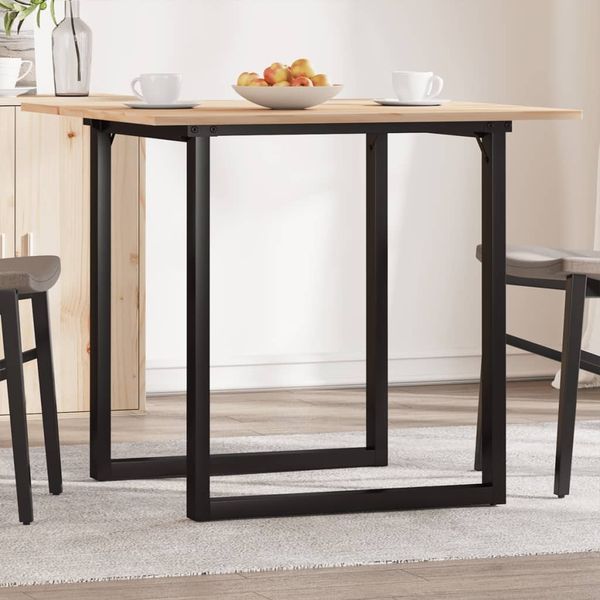 vidaXL Esstisch O-Gestell 80x80x75 cm Massivholz Kiefer und Stahl 3282673