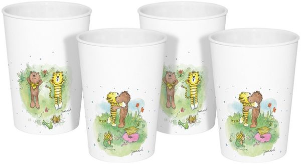 Geda Labels GmbH Kindergeschirr-Set Janosch kids 4er Set (4-tlg), PP, Weiß, 330ml, 4er Set
