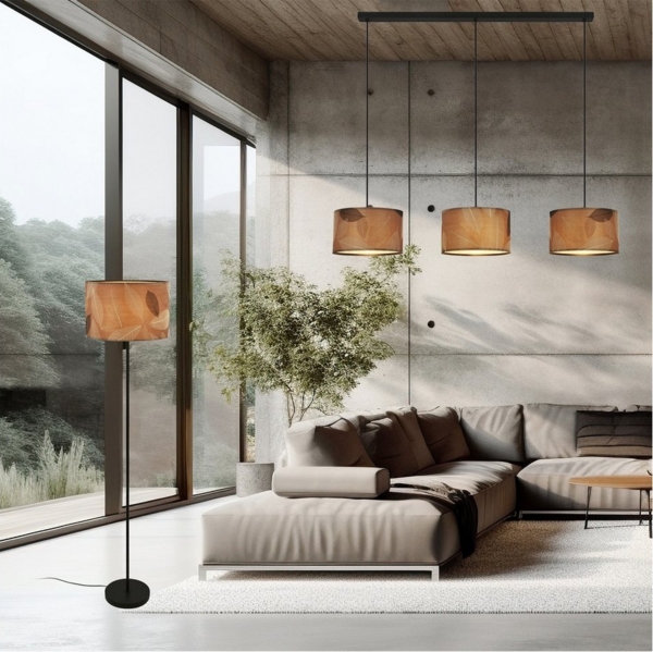 Briloner Leuchten LED Stehlampe Stehleuchte E27 Boho Natur Beige Wohnzimmer, ohne Leuchtmittel, Abhängig vom Leuchtmittel - Warmweiß/Neutralweiß/Kaltweis, Stehleuchte 35 x 161 cm Beige max. 10W Wohnzimmer Flur Büro Bild 2