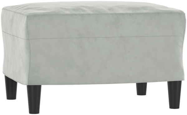 vidaXL 3-tlg. Sofagarnitur mit Kissen Hellgrau Samt 3202260 Bild 4