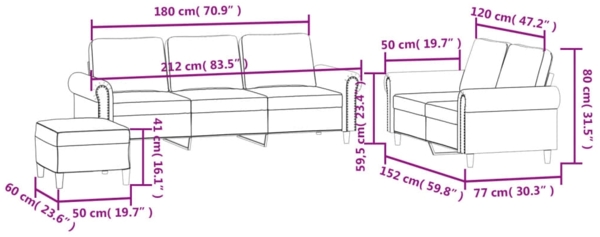 vidaXL 3-tlg. Sofagarnitur mit Kissen Hellgrau Samt 3202260 Bild 8