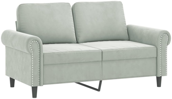 vidaXL 3-tlg. Sofagarnitur mit Kissen Hellgrau Samt 3202260 Bild 2