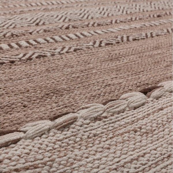 Paco Home Teppich Kilim 217, rechteckig, Höhe: 12 mm, handgewebter Wendeteppich, reine Baumwolle, gestreift, Wohnzimmer