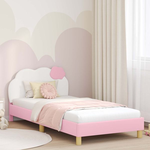 vidaXL Kinderbettgestell mit Kopfteil Rosa 80 x 200 cm PU 42011018