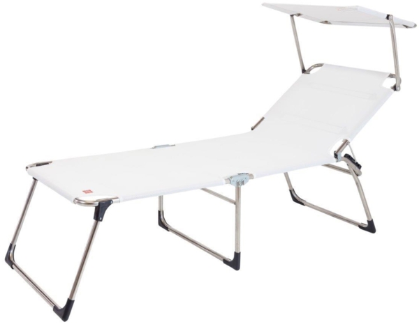 Dreibeinliege Amigo 40+ mit Sonnenblende aus Aluminium, Weiß