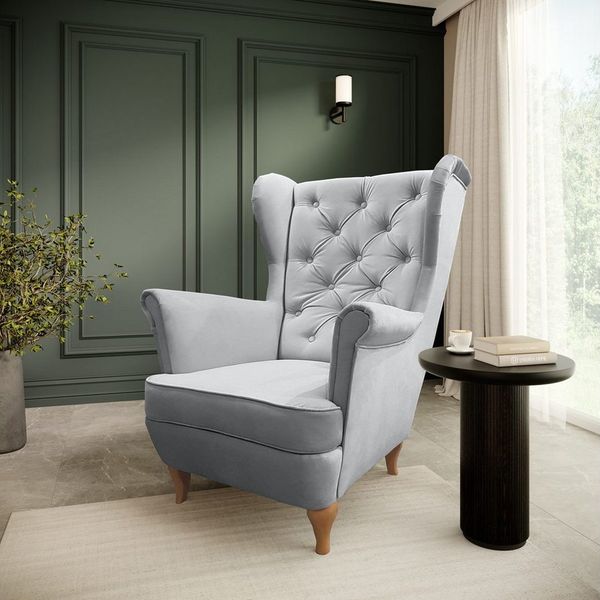 Beautysofa Ohrensessel Ohrensessel Sessel FALCO Chesterfield Wohnzimmersessel Fernsehsessel