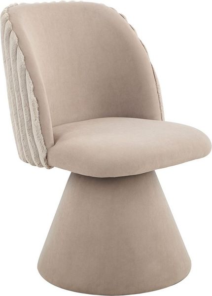 HELA Esszimmerstuhl BARI I Drehstuhl (Set, 1 St), 360° drehbar, Polsterfuß, Materialkombi, Außen Felloptik Innen Velvet
