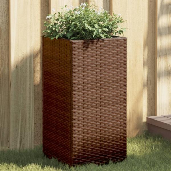 vidaXL Pflanzkübel Braun 30x30x60 cm Poly Rattan 366411