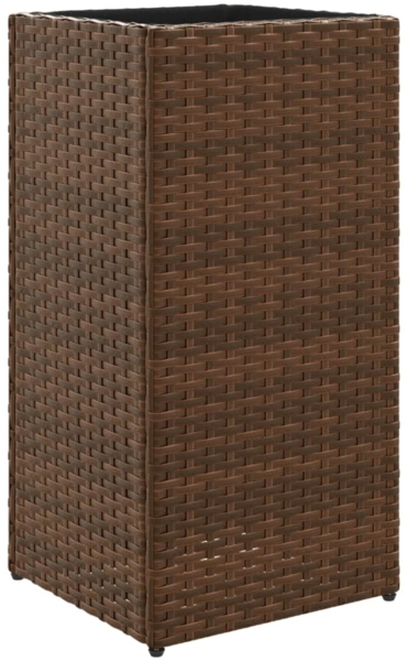 vidaXL Pflanzkübel Braun 30x30x60 cm Poly Rattan 366411