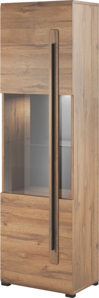 Standvitrine Toro Vitrinenschrank 60x39x204cm MDF Eiche Grandson 1-türig