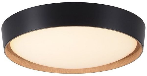 SellTec LED Deckenleuchte LED Deckenleuchte MILIA rund, Dimmbar per Wandschalter mit Stufendimmer 100%, 50% oder 15%, 1xLED-Board/29,00 Watt, warmweiß, Holzoptik, dimmbar per Wandschalter, D=40cm, warmweiß