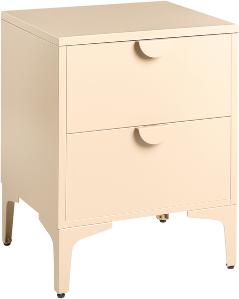 Nachttisch mit 2 Schubladen ARDURA Metall Hellbeige
