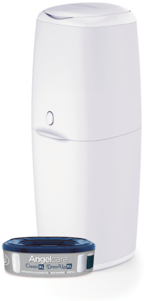 Angelcare Windeleimer Classic XL | komfortabel | Nachfüllkassette mit optimalen Geruchsschutz | 7-schichtige antibakterielle Folie | Fassungsvermögen bis zu 57 Windeln, Größe:1 Nachfüllkassette