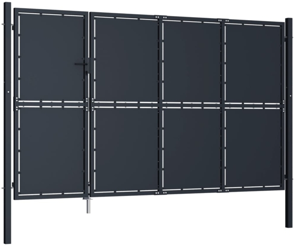 vidaXL Gartentor aus Stahl 350 x 175 cm Anthrazit 144539