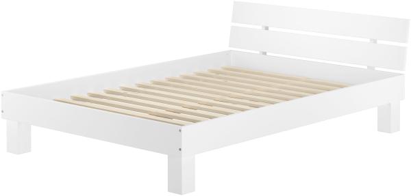 Erst-Holz Französisches Bett Futonbett Doppelbett 160x200 Massivholzbett Buche waschweiß Rollrost V-60. 86-16W inkl. Rollrost