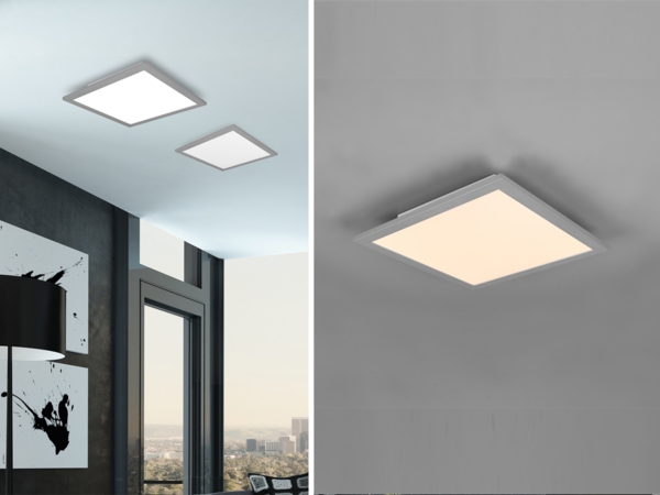 LED Deckenleuchte ALPHA Titan Panel eckig Ultra Slim, Quadrat 29cm