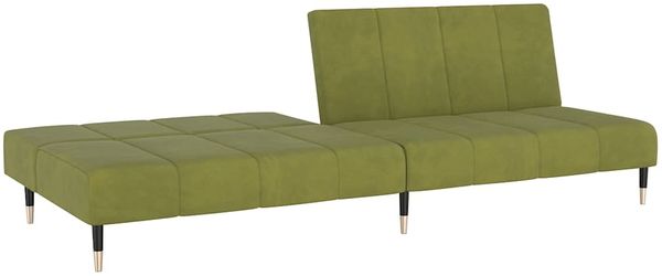 vidaXL Schlafsofa 2-Sitzer Hellgrün Samt 375877 Bild 4