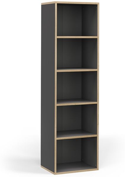 Bücherregal Tetrix Anthrazit 40 x 140 cm mit 5 Fächern Vicco