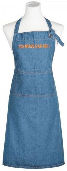 PAD Kochschürze Pad Schürze Denim Ich muss gar nichts! Orange