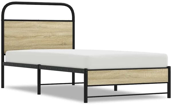 Einzelbettgestell Design für Erwachsene ohne Matratze 75x190 cm Sonoma-Eiche Holzwerkstoff d3891e