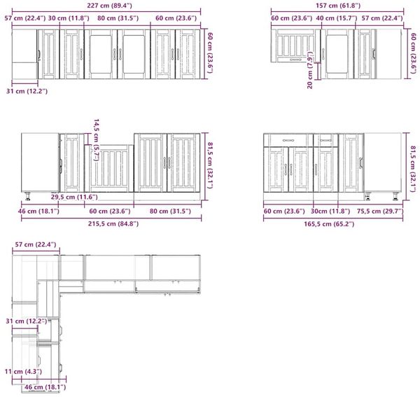 vidaXL 11-tlg. Küchenschrank-Set Lucca Artisan-Eiche Holzwerkstoff 3314900 Bild 9