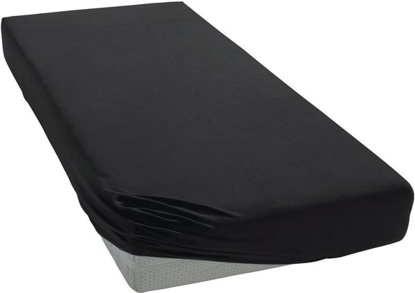 Janine Mako-Jersey Spannbetttuch Spannbettlaken 100% naturreine Baumwolle 180-200cm x 200cm 98 schwarz