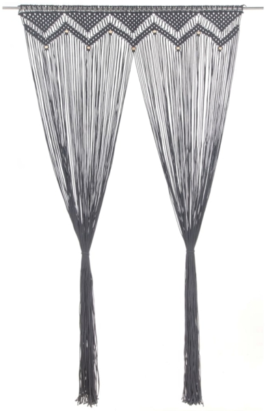 vidaXL Makramee Vorhang Anthrazit 140x240 cm Baumwolle 323992