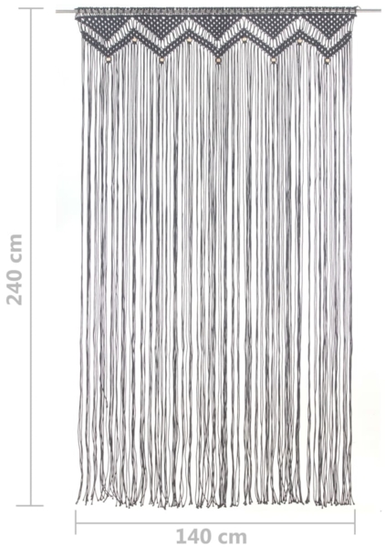vidaXL Makramee Vorhang Anthrazit 140x240 cm Baumwolle 323992 Bild 5