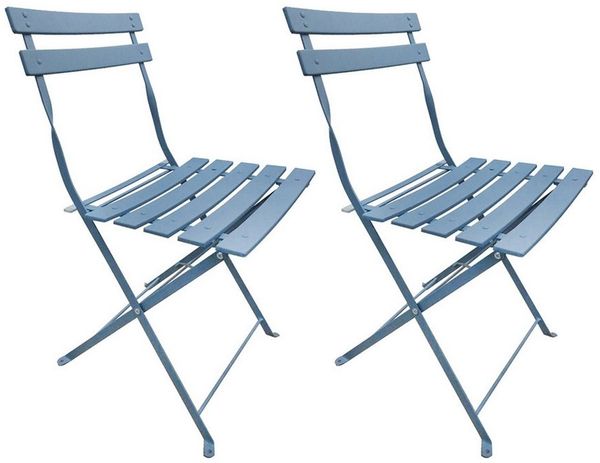 HTI-Living Gartenstuhl Gartenstuhl 2er-Set Basil Metall Blau (Set, 2 St)