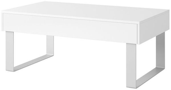 Fun-Möbel 'Kavos XL' Couchtisch mit Schublade, Weiß Glanz, 110x63,5 cm Bild 2