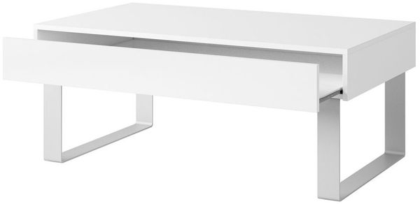 Fun-Möbel 'Kavos XL' Couchtisch mit Schublade, Weiß Glanz, 110x63,5 cm Bild 3