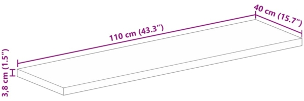 vidaXL Tischplatte 110x40x3,8 cm Rechteckig Massivholz Mango 371646 Bild 8