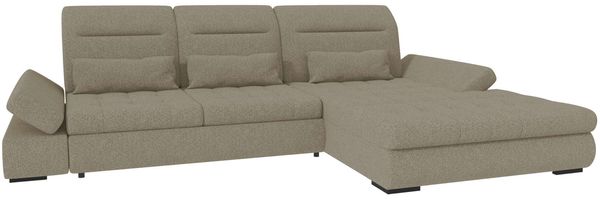 Ecksofa Ares L Form aus Stoff - Strukturstoff - hellbraun - Rechts