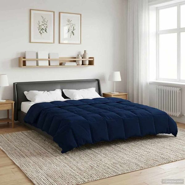 vidaXL Winterbettdecke Gepolstert Dunkelblau 200 x 240 cm Mikrofaser 42026137