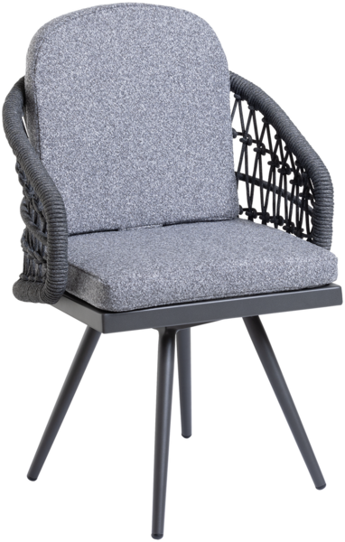 7012 Drehstuhl, inkl. Sitzkissen Olefin Teddy hellgrau, Gestell Aluminium anthrazit