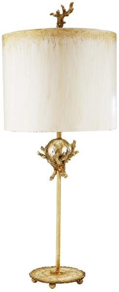 Tischleuchte, Stahl, Blattsilber, H 79,4 cm