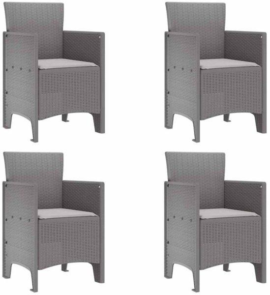 vidaXL Gartenstuhl 4 pcs Hellgrau 53 x 49 x 85 cm Polypropylen 847485