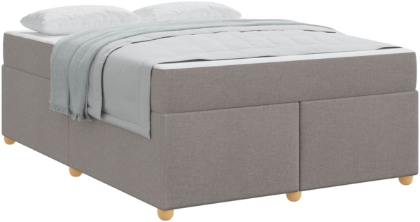 vidaXL Bettrahmen mit Matratze Taupe 140 x 200 cm Stoff 3399360
