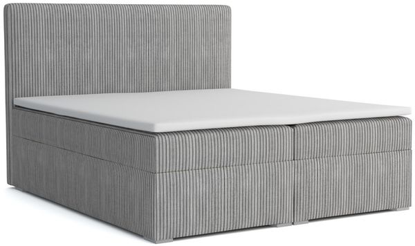 Deine Möbel 24 Boxspringbett LOFT IV Boxspring Komplettbett Polsterbett Bonellfederkernmatratzen (Beige Creme Grau Dunkelgrau Graphit Schwarz, 3-St, Boxbett Cord Cord-Samt 120x200 140x200 160x200 180x200 200x200), inkl. Bettkasten Topper Matratzen H3 H4