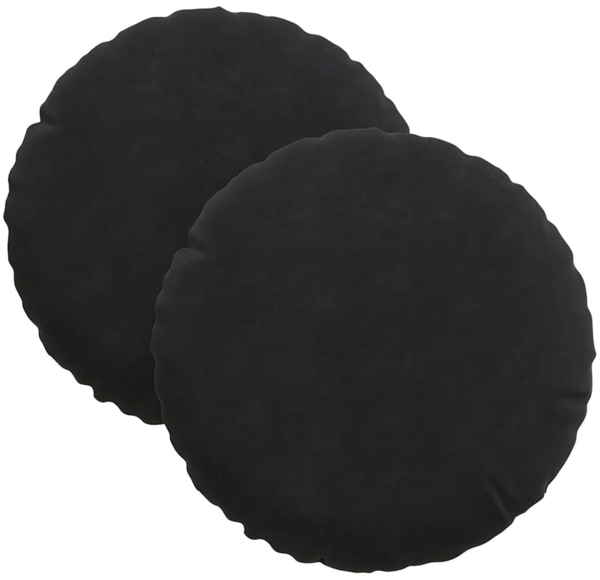 vidaXL Sitzkissen 2 Stück Schwarz Ø 30 x 13 cm Samt 42014106