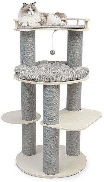 Canadian Cat Company Kratzbaum Miles, stabiler Katzenbaum mit Relingbett, 135,5cm