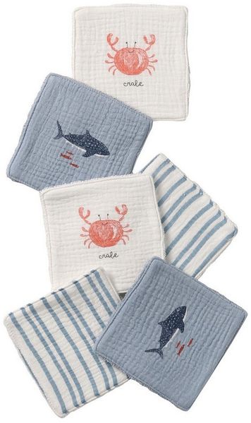vertbaudet Waschlappen Waschlappen mit Aufbewahrungsbeutel, 6er-Pack