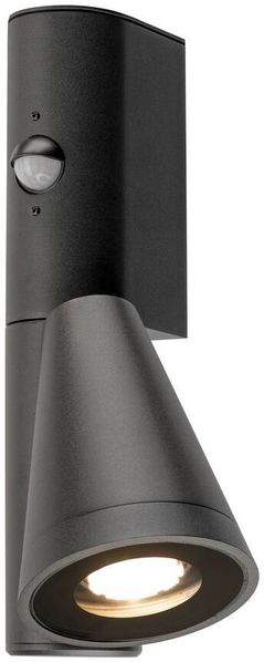 SLV T-TUBE, Wandaufbauleuchte, GU10, single, Sensor, IP44, max. 10 W, schwarz - Stand-, Wand- und Deckenleuchten (Outdoor)