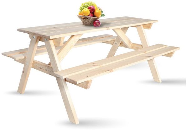 Gartenpirat Garten-Kindersitzgruppe Picknicktisch mit 2 Bänken Kindergarnitur Outoor Indoor, bestehend aus 2 Bänken und 1 Tisch
