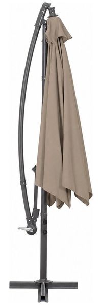 Ampelschirm Zaniza - Aluminium Anthrazit, Polyester-Stoff Taupe, Ø 300 cm Bild 5