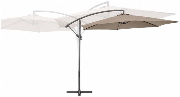 Ampelschirm Zaniza - Aluminium Anthrazit, Polyester-Stoff Taupe, Ø 300 cm Bild 4