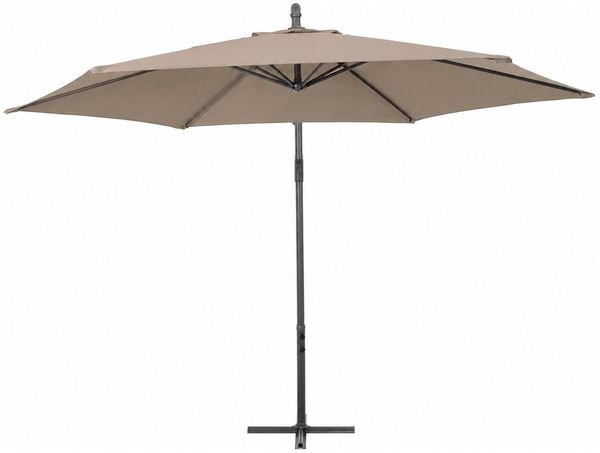 Ampelschirm Zaniza - Aluminium Anthrazit, Polyester-Stoff Taupe, Ø 300 cm Bild 2