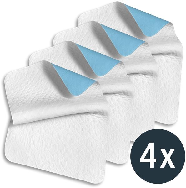 Sleezzz Vital wasserdichte Saugvlies Matratzenauflage, 75 x 90 cm, zum Schutz der Matratze im 4er-Pack