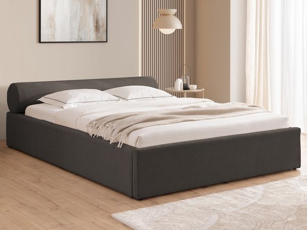 S-Style Möbel Polsterbett Josy aus Chenille-Stoff mit Lattenrost und großem Bettkasten (1 x Polsterbett mit Lattenrost), Chenille-Stoff