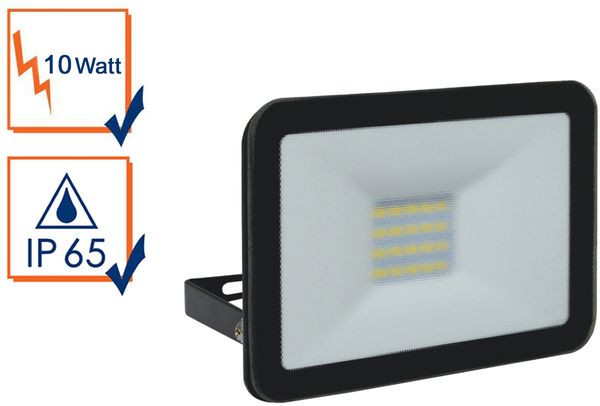 10 Watt LED Strahler ALU, 5000 Kelvin Neutralweiß, IP65, 9x12cm